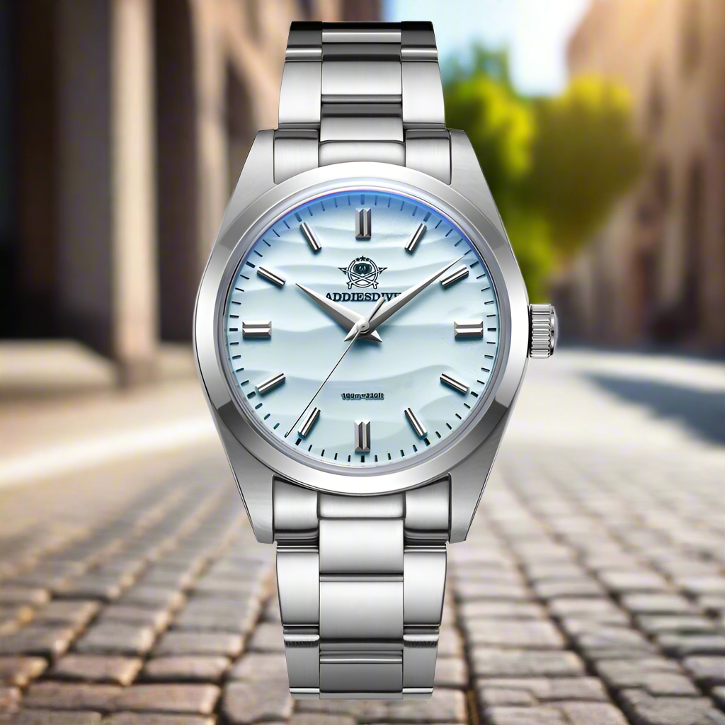 ADDIESDIVE Men's Watch Sand Dial 36mm Quartz Watch 100m Waterproof 316L Stainless Steel AR Coated Dome Glass WristWatch for Men