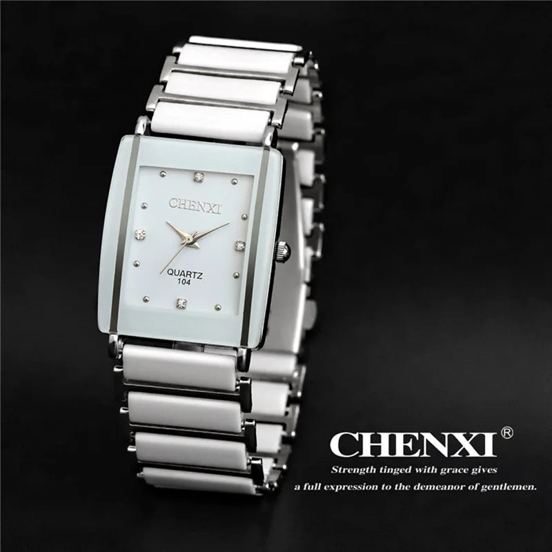 Brand Ladies Watch Elegant Black Ceramics Simple Minimalism Small Narrow Quartz Casual Women Clock Rhinestone Wristwatch