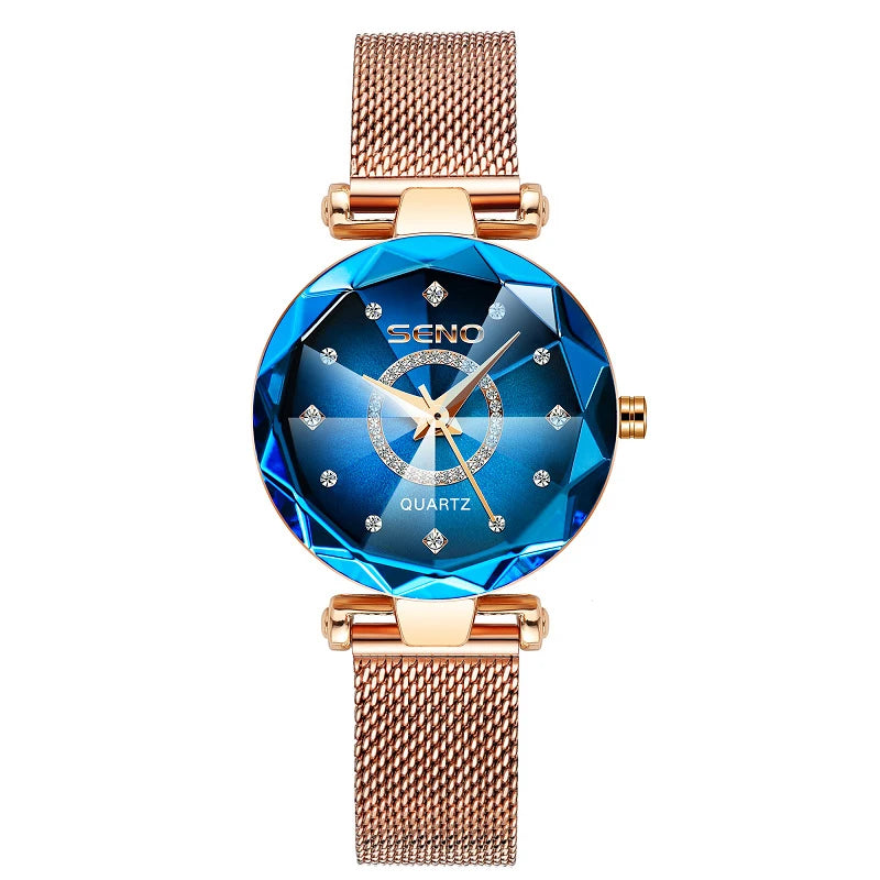 Oceanic Star Women Crystal Watch 2025 Top Brand Luxury Rose Gold Women Bracelet Watch For Ladies Wrist Watch Relogio