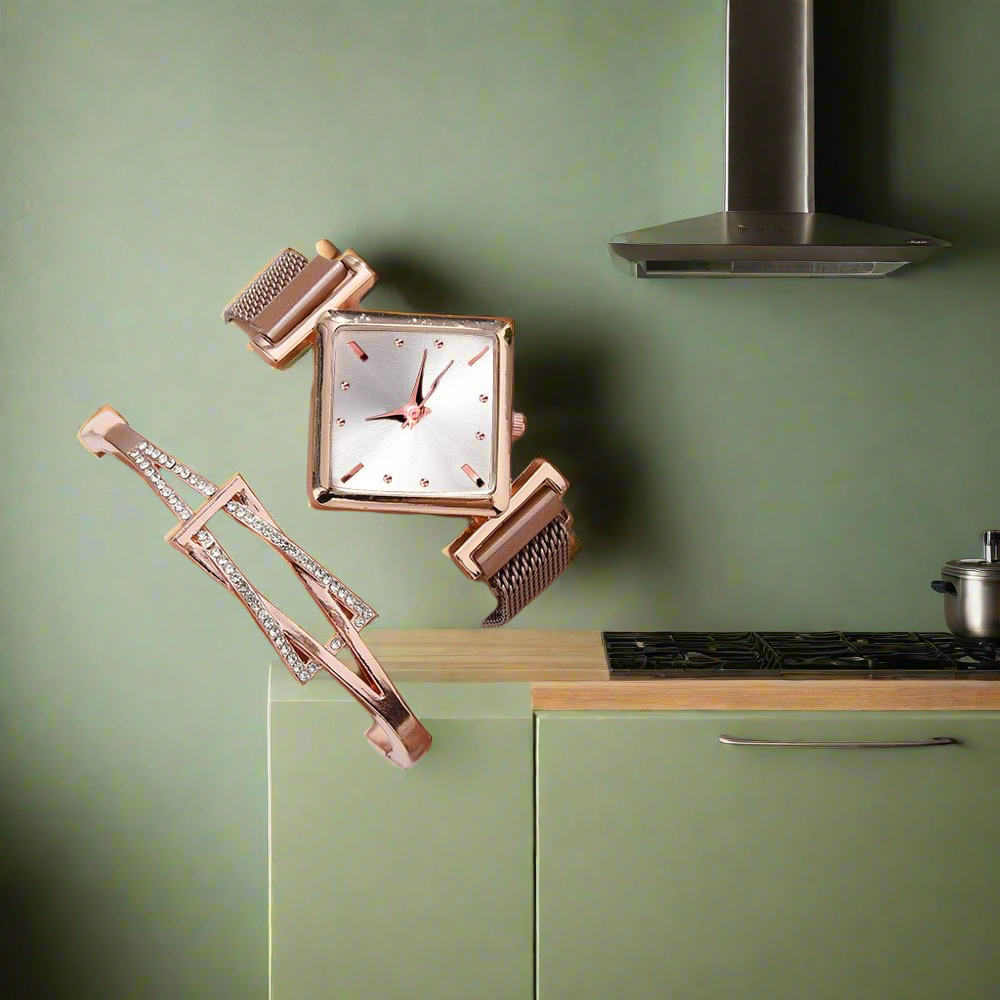 Women Square Watch Luxury Ladies Quartz Magnet Buckle Gradient Color Watches Relogio Feminino For Gift Clock