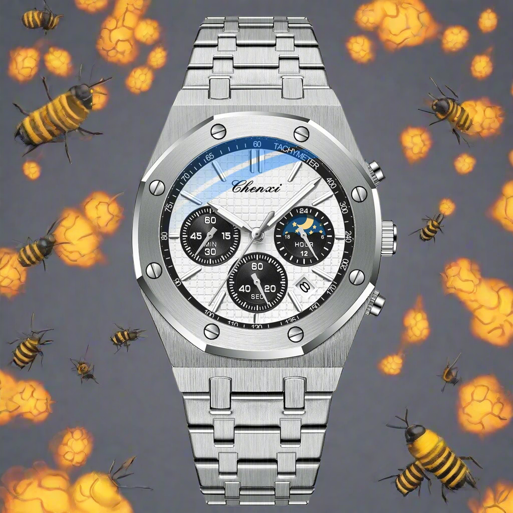 Luxury Business Man Watch High Quality Chronograph Moon Phase Quartz Watches Original Waterproof Clock Male