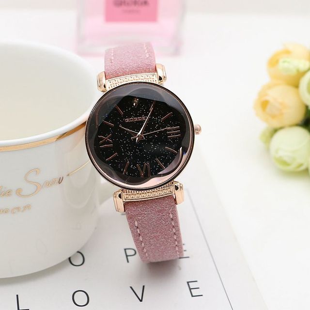 Gogoey Brand Rose Gold Leather Watches Women ladies casual dress quartz wristwatch