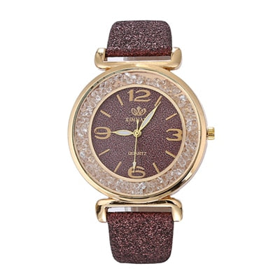 Watch Fashion Women Watches Luxury Crystal Rhinestone Stainless Steel Quartz Wrist Watches