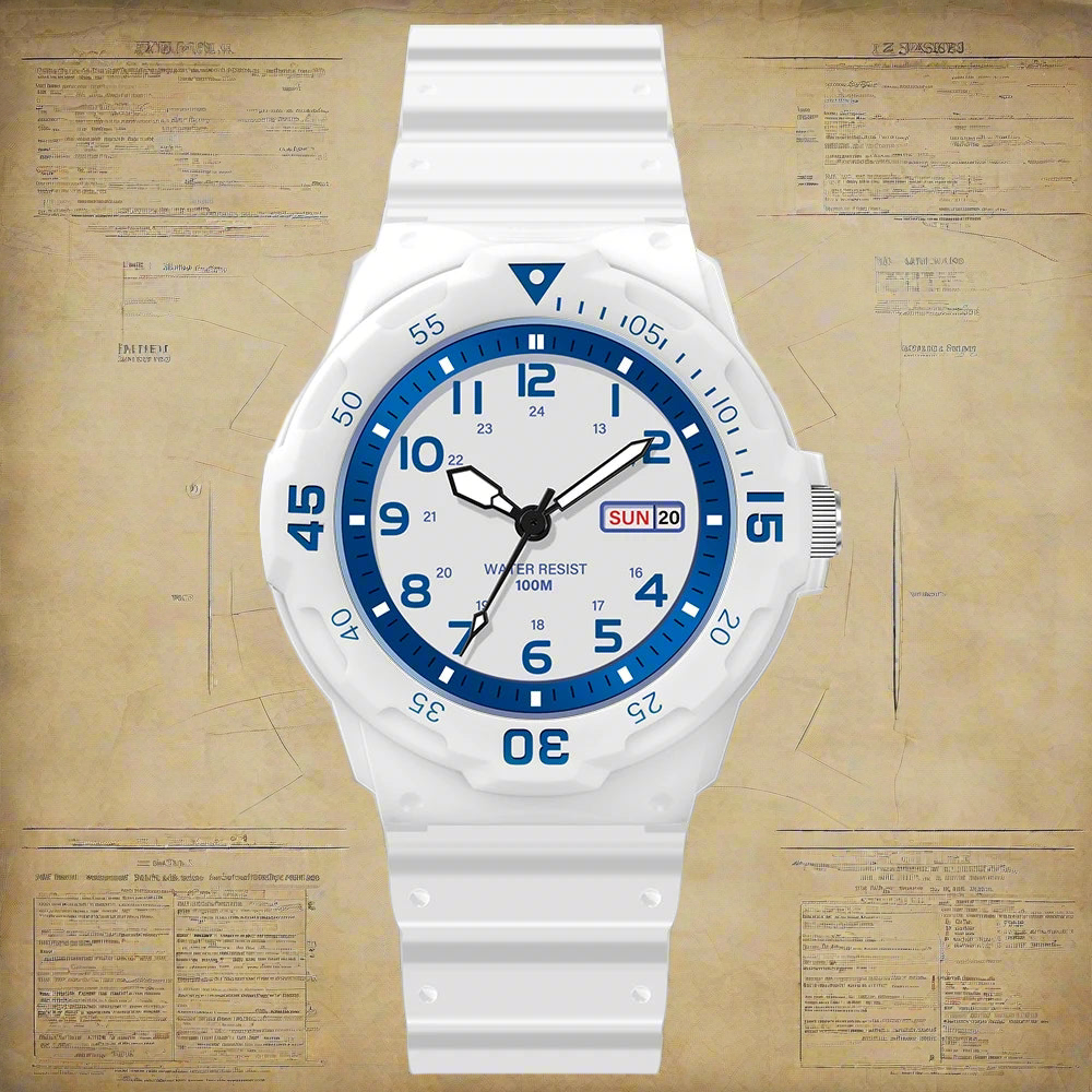 Fashion sports student watch casual night light clock 50m waterproof multifunctional male and female quartz watch dial rotatable