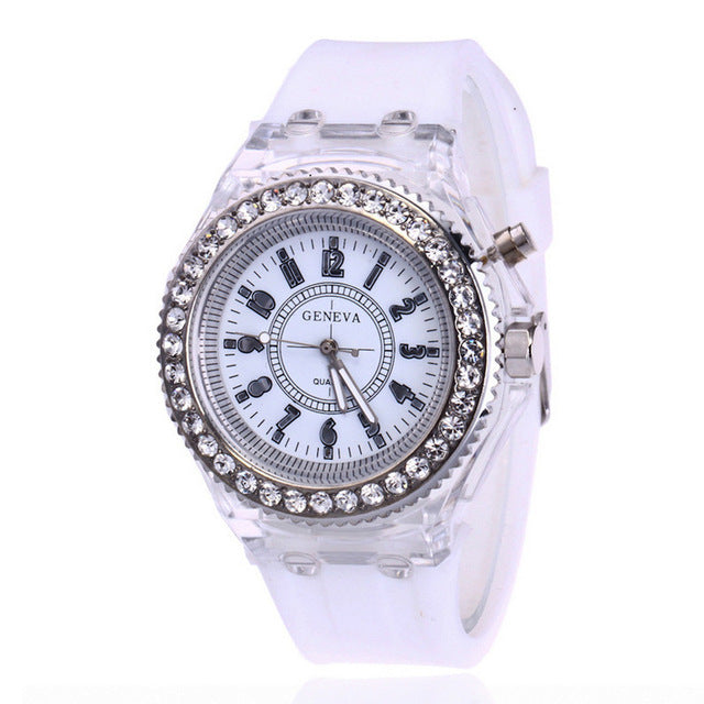 Women /Ladies Led Flash Luminous Watch Personality Lovers Jellies Woman Watches