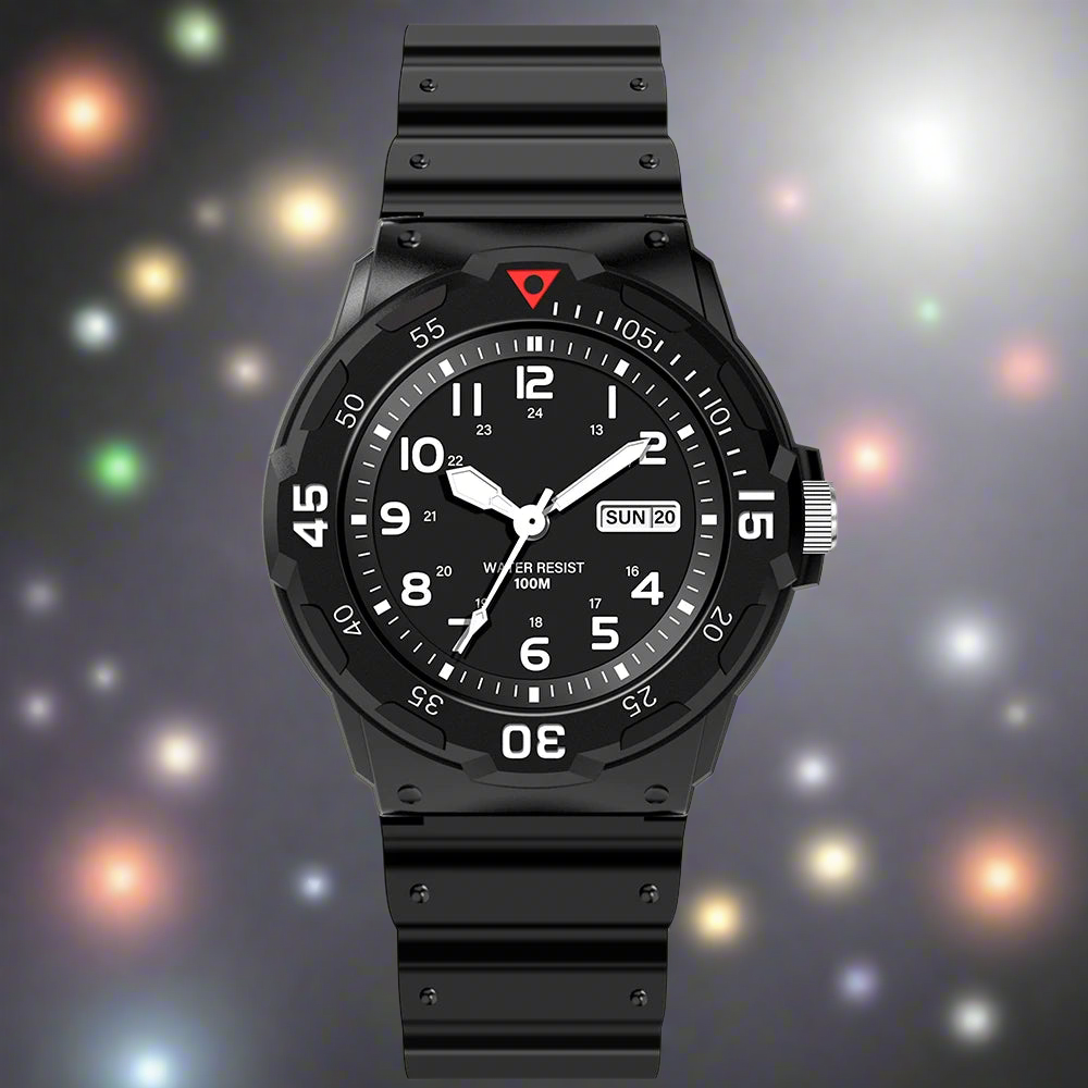 Fashion sports student watch casual night light clock 50m waterproof multifunctional male and female quartz watch dial rotatable