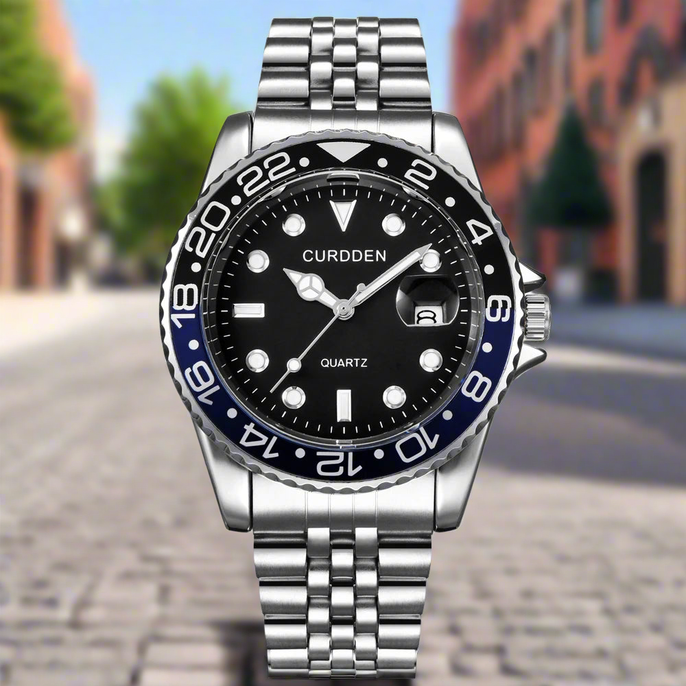 Design CURDDEN Brand Watches For Men Fashion Full Stainless Steel Golden Date Quartz Watch