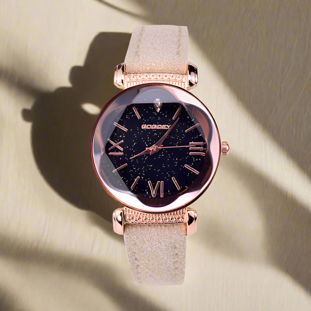 Gogoey Brand Rose Gold Leather Watches Women ladies casual dress quartz wristwatch