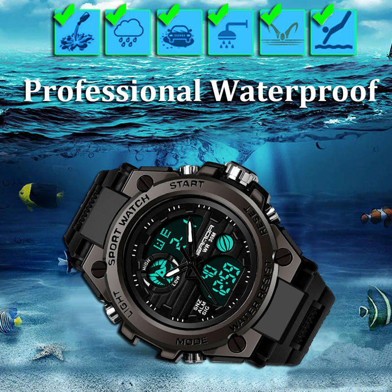 Brand Wrist Watch Men Watches Military Army Sport Style Wristwatch Dual Display Male Watch For Men Clock Waterproof Hours