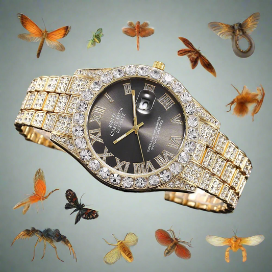 Hip Hop Diamond Bling Watch Men Gold Color Men’s Quartz Watches Luxury Male Clock Relogio Masculino Dropshipping Gifts