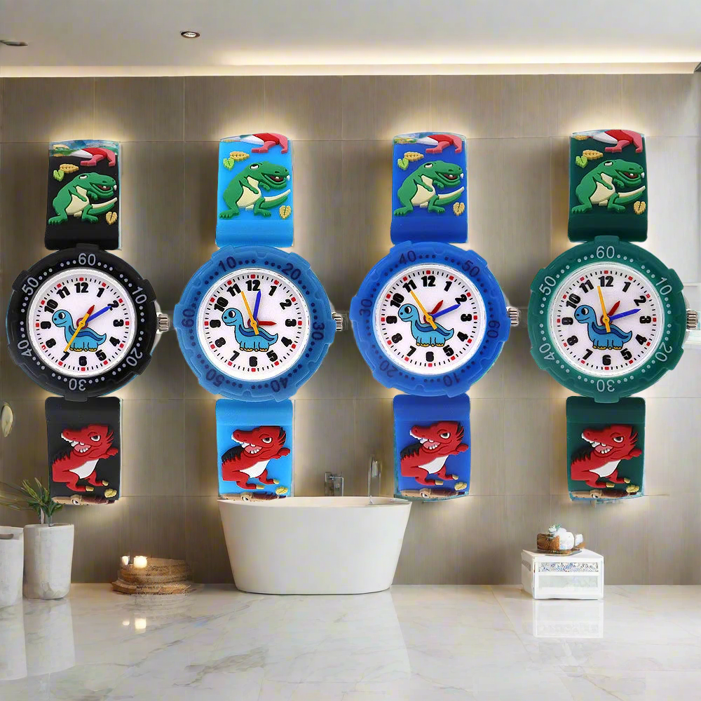 Cartoon Watches Children Boys Girls Watch Kids Watches Boys Digital Watch Quartz Wristwatch Dinosaur Silicone Strap Baby Watch