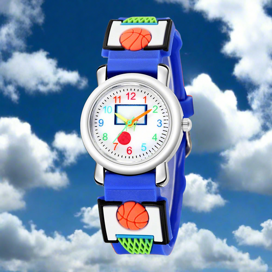 Kids Colors Basketball pattern Watch For Primary school student Soft Wristwatch