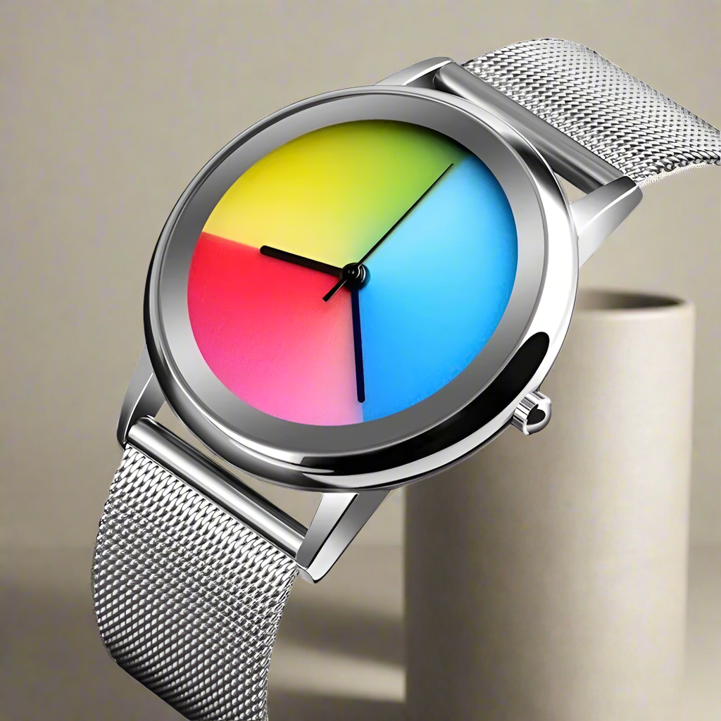 Women Watch Fashion Casual Colorful Changing Dial Quartz Wriswatch Simple Ultrathin Steel Lady Watches Special Gift