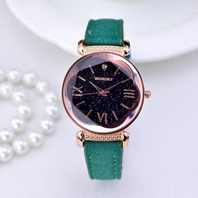Gogoey Brand Rose Gold Leather Watches Women ladies casual dress quartz wristwatch
