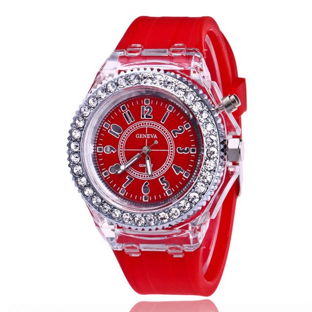 Women /Ladies Led Flash Luminous Watch Personality Lovers Jellies Woman Watches