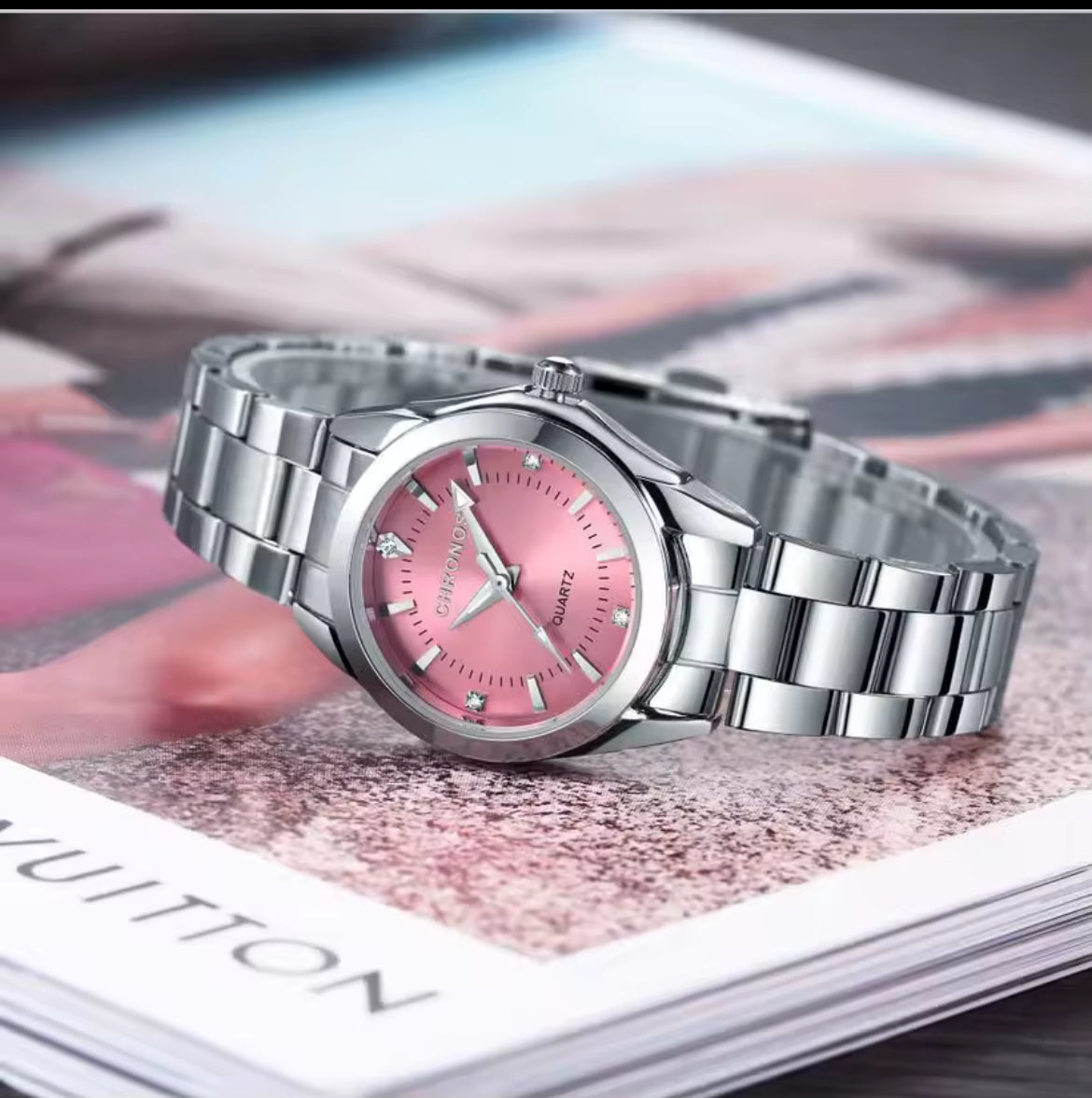 Chronos Women's Quartz Watch with Steel Strip Fashion Timepiece for Stylish Accurateness