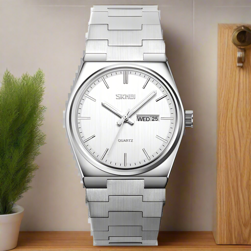 Mens Waterproof Business Wristwatches Man reloj hombre  Casual Quartz Clock Male Full Steel Time Week Sports Watch