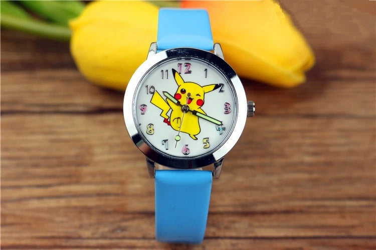 Pokemon children watch Quartz Leather Wrist Watches Clcok men women watches Christmas holiday party gifts  Toys