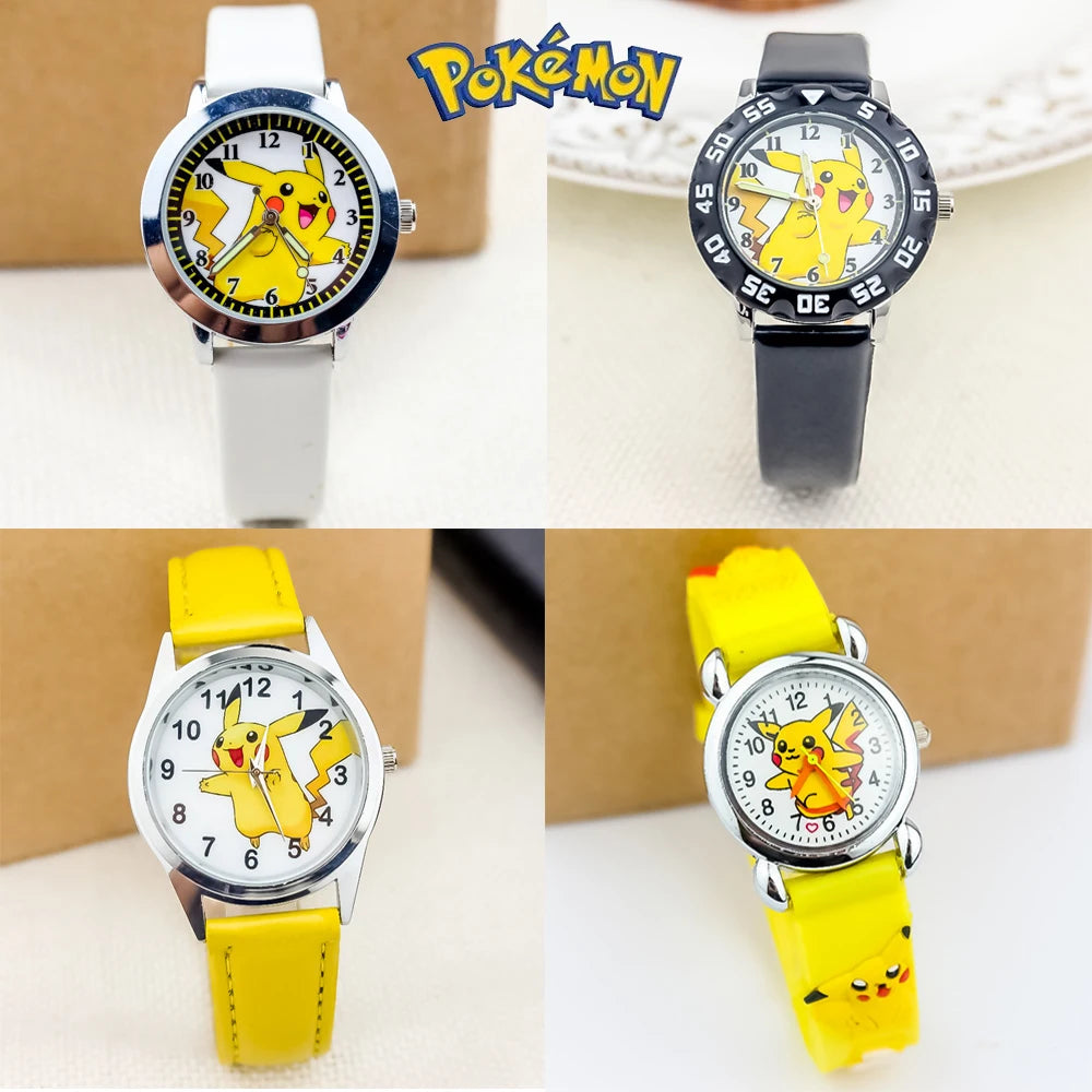Pokemon children watch Quartz Leather Wrist Watches Clcok men women watches Christmas holiday party gifts  Toys