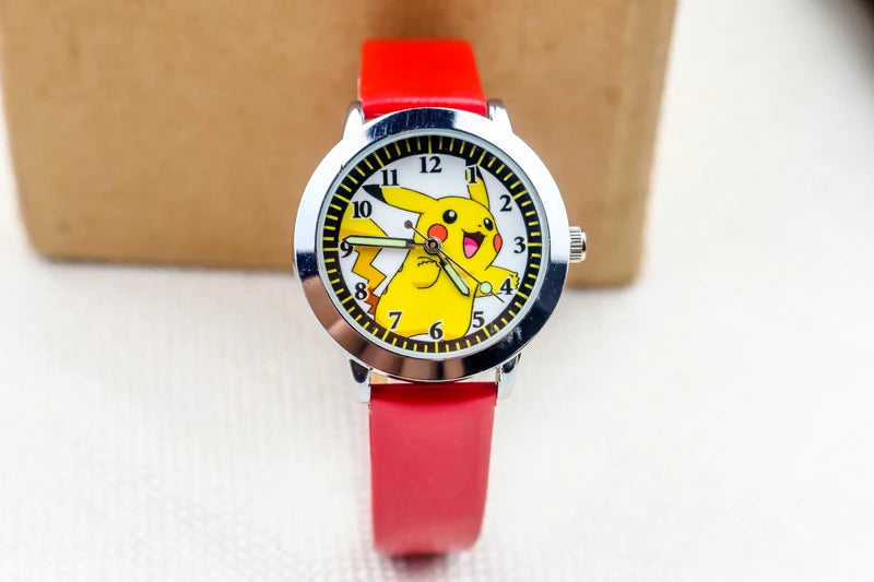 Pokemon children watch Quartz Leather Wrist Watches Clcok men women watches Christmas holiday party gifts  Toys