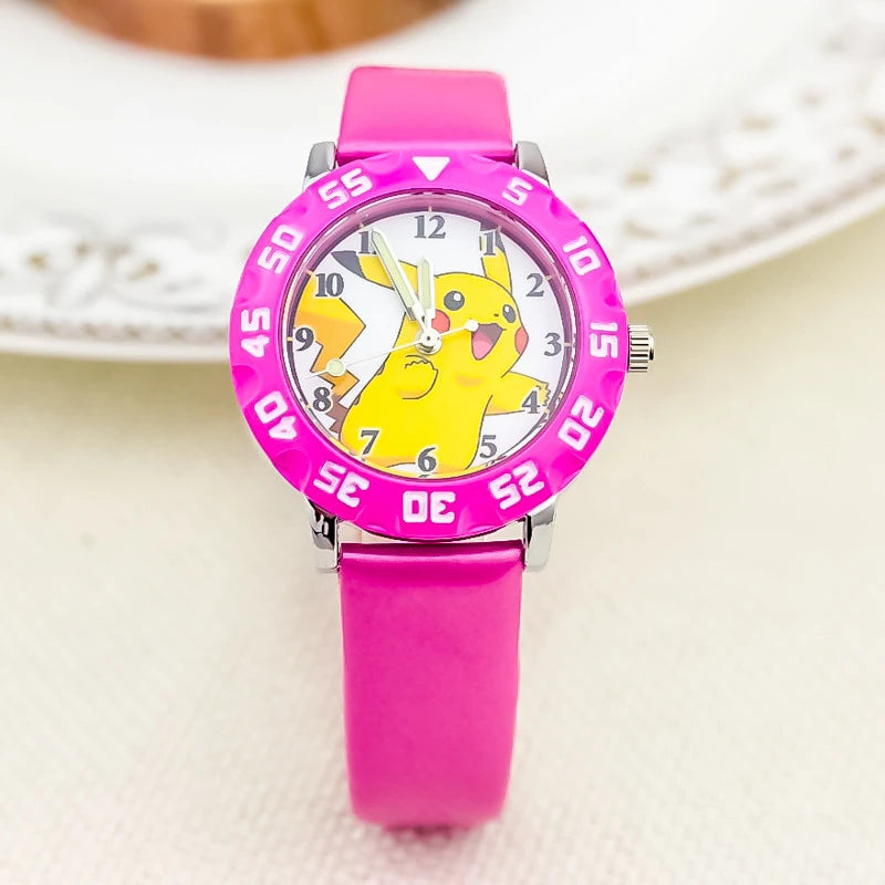 Pokemon children watch Quartz Leather Wrist Watches Clcok men women watches Christmas holiday party gifts  Toys