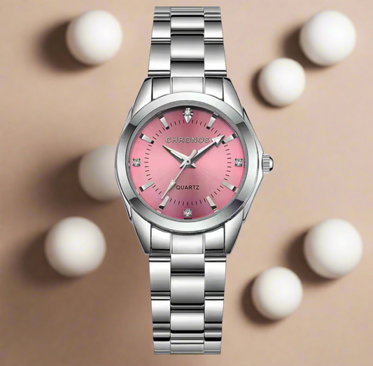 Chronos Women's Quartz Watch with Steel Strip Fashion Timepiece for Stylish Accurateness