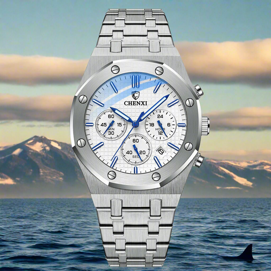 Luxury Business Man Watch High Quality Chronograph Moon Phase Quartz Watches Original Waterproof Clock Male