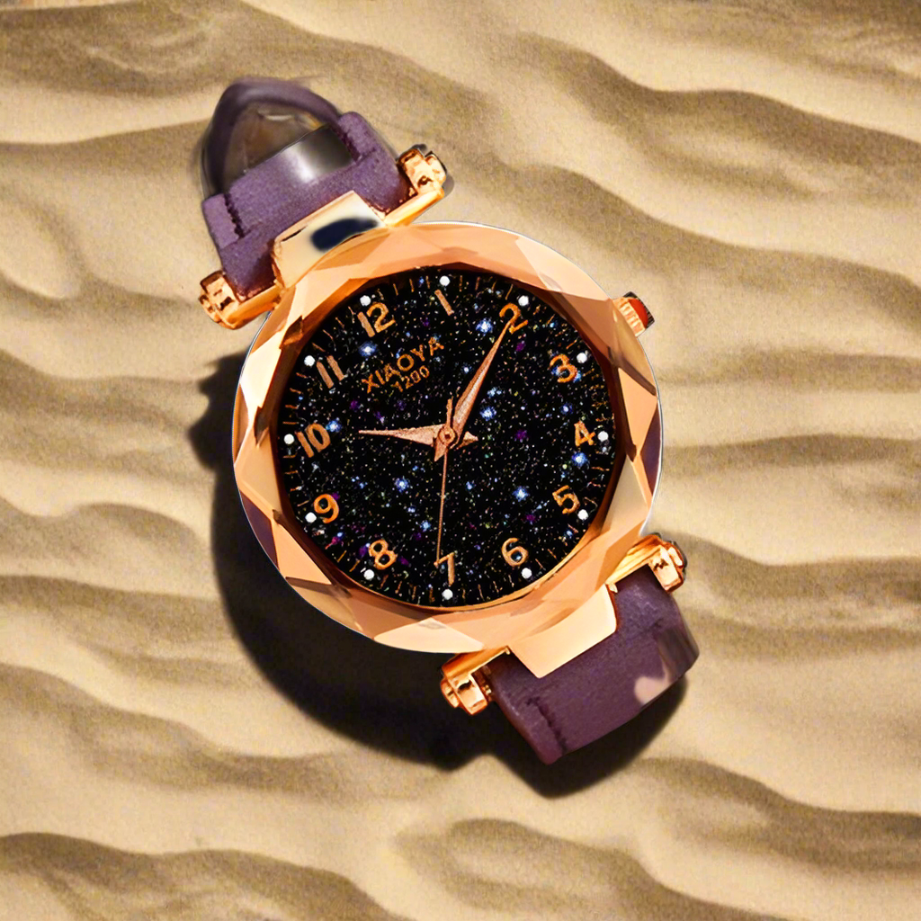 Women Watches Star Sky Dial Clock Luxury Rose Gold Women's Bracelet Quartz Wrist Watches New