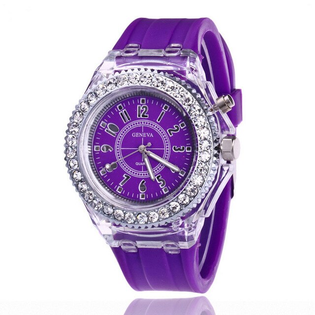 Women /Ladies Led Flash Luminous Watch Personality Lovers Jellies Woman Watches