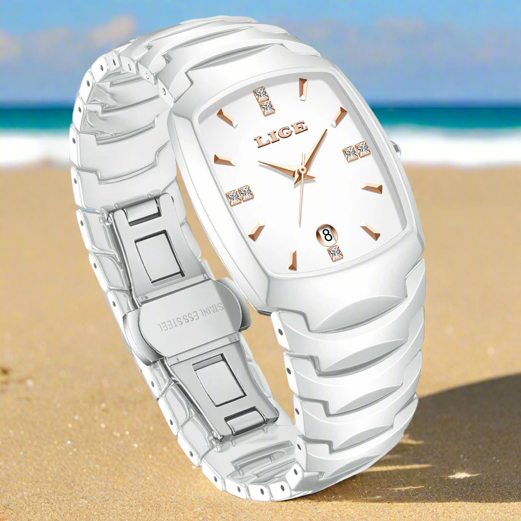 LIGE Fashion Luxury Woman Watch Simple Elegant Stainless Steel Casual Quartz Watches for Women Calendar Ladies Romantic Gift New