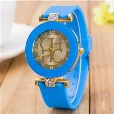 Leather Brand Geneva Casual Quartz Watch Women Crystal Silicone Watches Relogio Feminino Wrist Watch