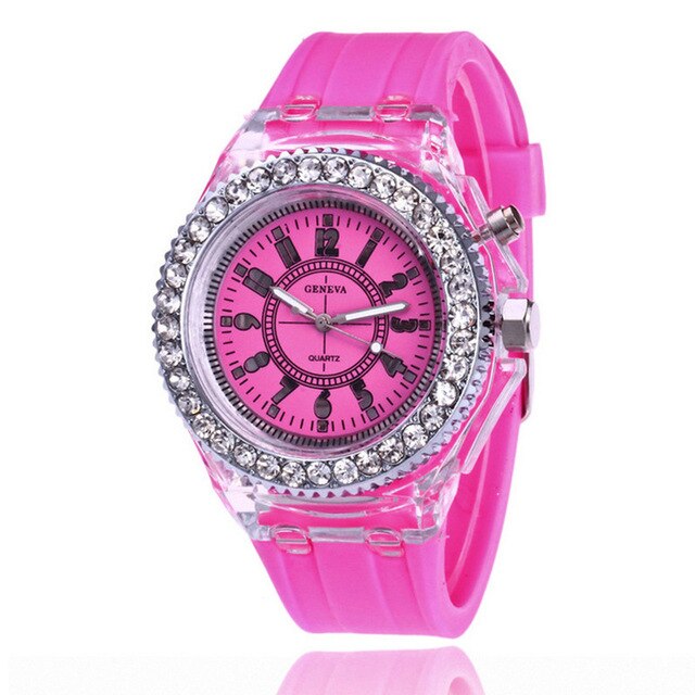 Women /Ladies Led Flash Luminous Watch Personality Lovers Jellies Woman Watches