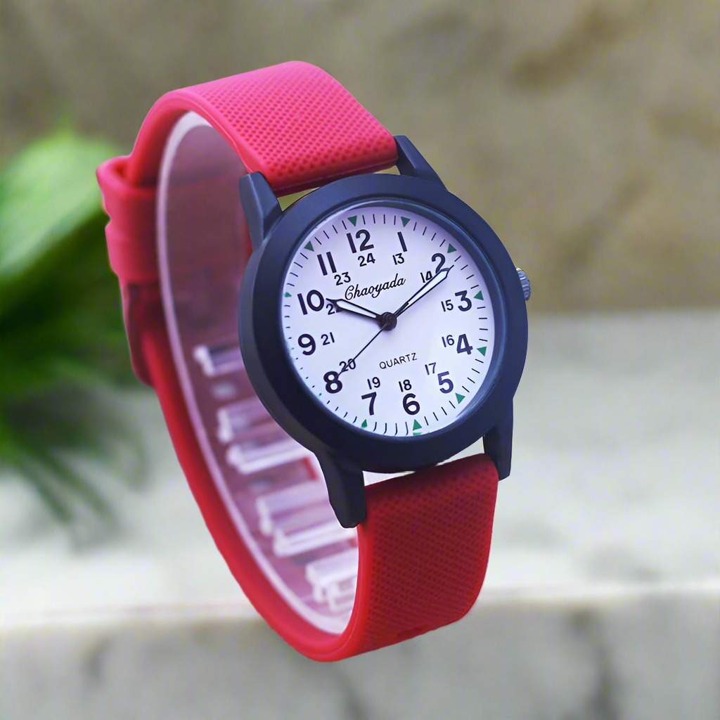 New Style Children Boys Girls Simple 24 Hours Luminous Hands Sports Silicone Strap Watches Jelly Colors Quartz Wristwatches