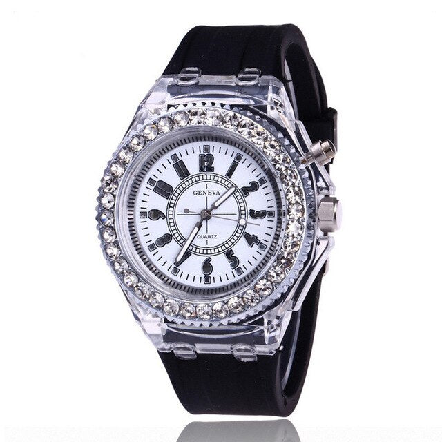 Women /Ladies Led Flash Luminous Watch Personality Lovers Jellies Woman Watches