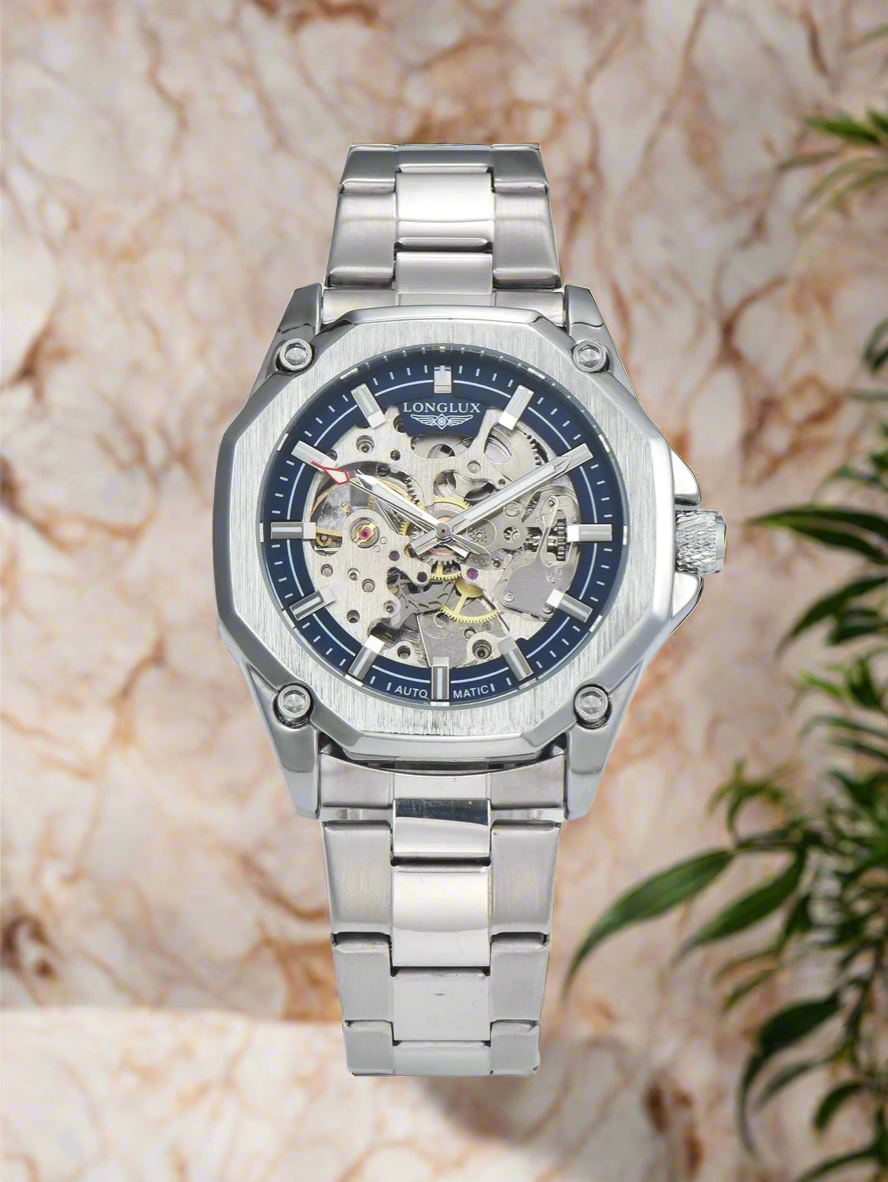 LONGLUX Men automatic mechanical watch luxury watches waterproof skeleton sport style fashion wholesale stainless steel gift