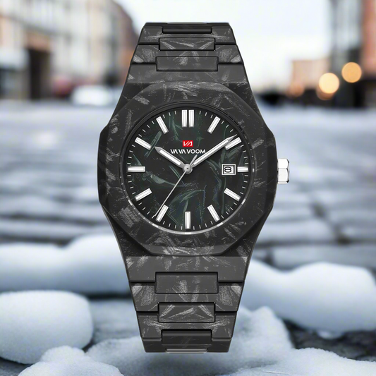 Business Mens Watch  Original Quartz Movement 40mm Marble Pattern Dial Luxury Night Light Sports Wrist Watch