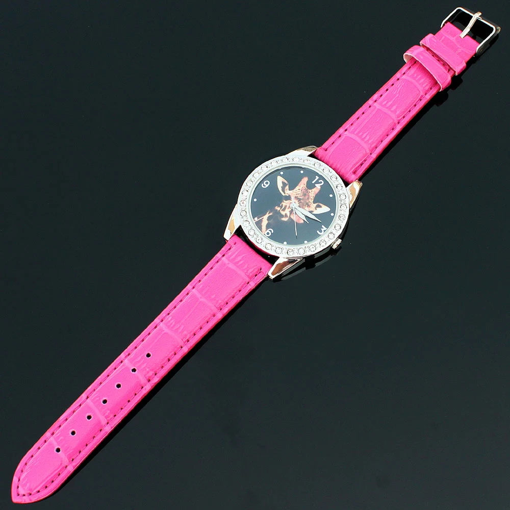 Top Brand Kids Children Fashion Watches Quartz Leather Strap Wrist Watch Boys Girls watches cartoon watches horse dial