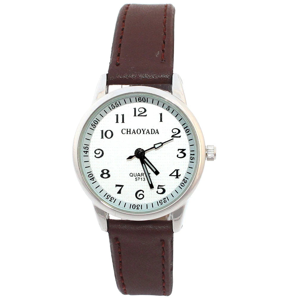 Child Watches Girl Leather Strap Learn Time Kids Watch Students Quartz Wristwatch Casual Fashion Children's Gifts