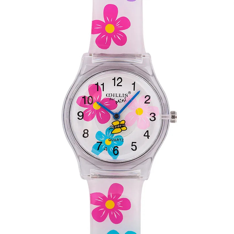 High quality summer new brand children students fashion quartz watches kids soft waterproof sports flowers animals wristwatches