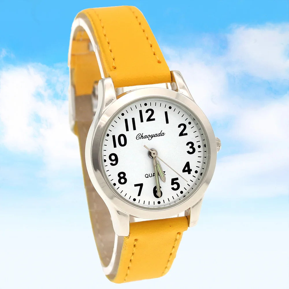 Fashion Student Boy Watch Girls Watches Women Leather Watch Quartz Wristwatches For Kids