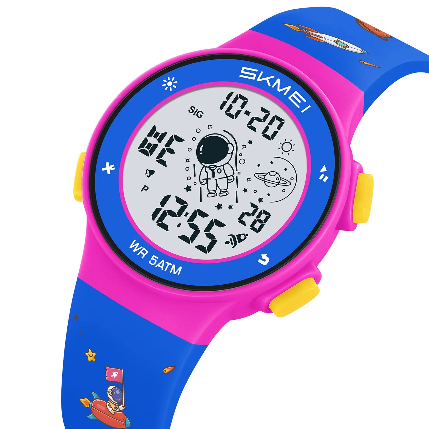 Skmei Kids Digital Watches Fashion TPU Strap Colorful Light LED Waterproof Children Boy Girl Sports Wristwatch with Alarm Clock