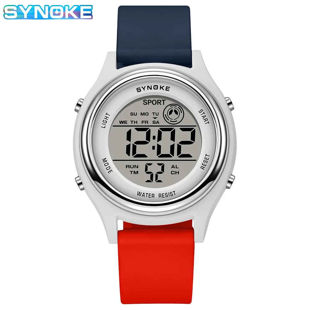 SYNOKE Colorful Children Seven Lights Watches Sport Students Digital Watch For Kids Waterproof Electronic Watch Shock Resist