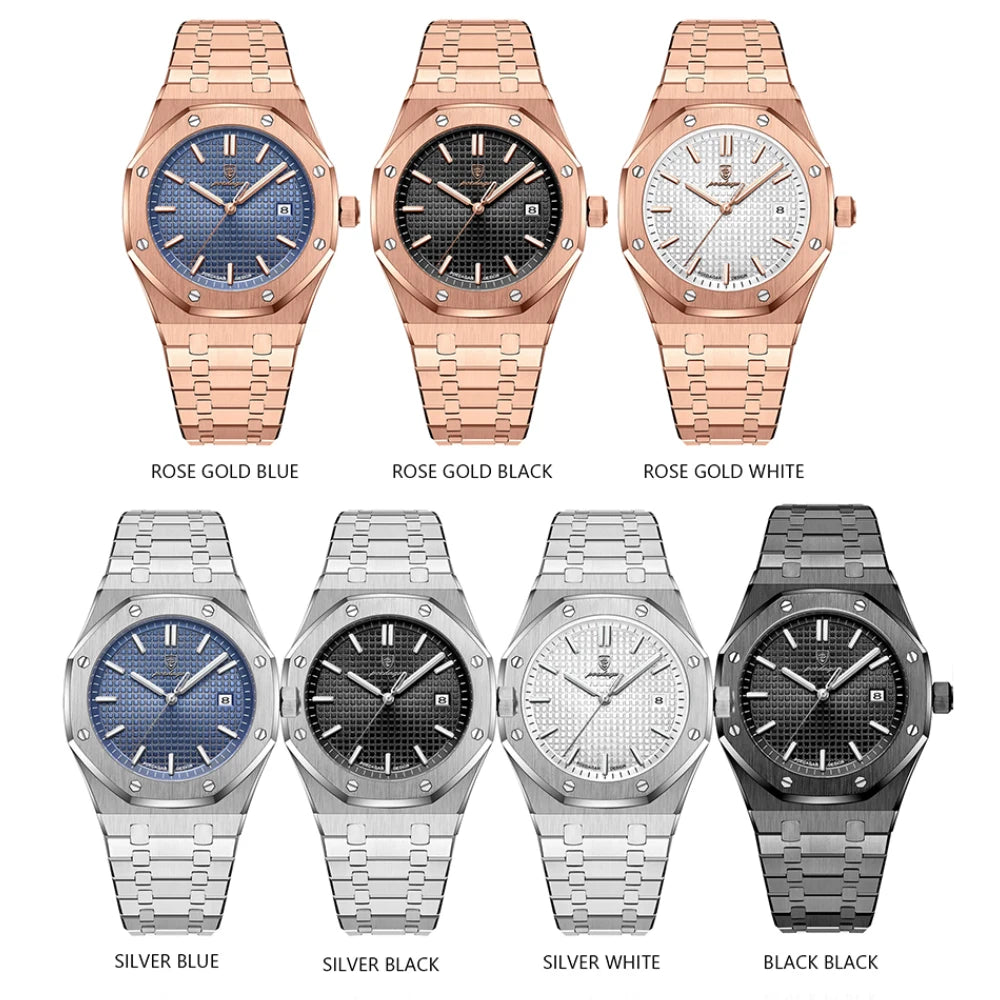 Men's Watches Fine Steel Classic Trend Original Quartz Watch for Man Waterproof Luminous Date Chronograph Fashion Reloj