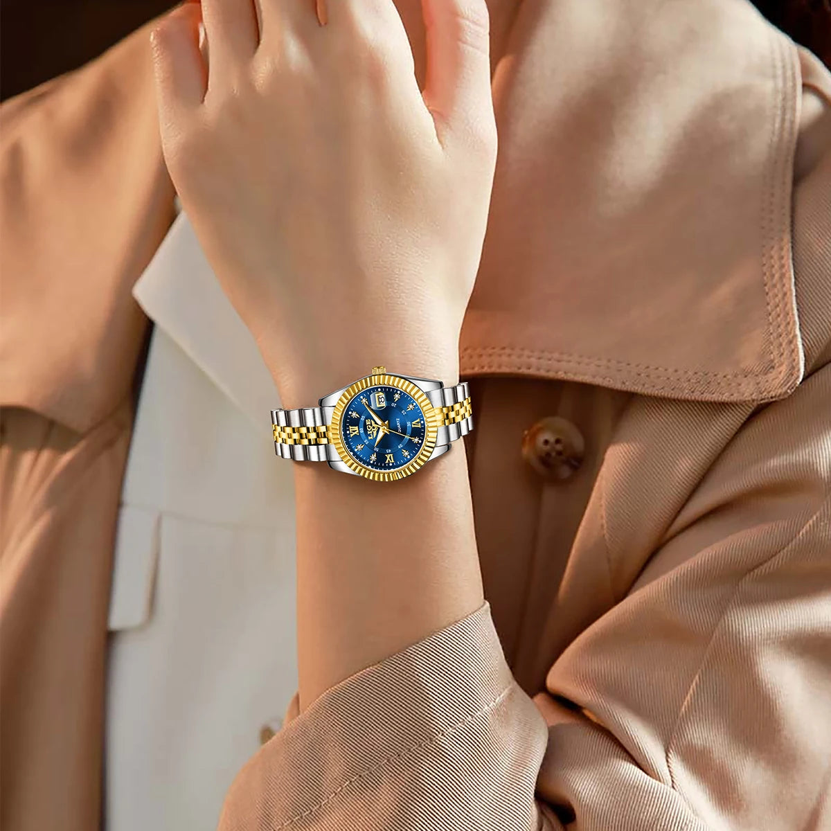 LIGE Fashion Woman Watch Stainless Steel Waterproof Auto Date Elegant Ladies Wristwatch Luxury Original Quartz Watch for Women