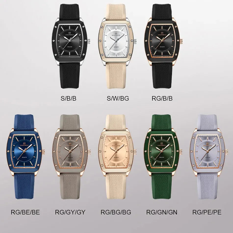 Women Quartz Watches Silicone Strap Student Sports Watch Big Dial Simple Tonneau Waterproof Wristwatches