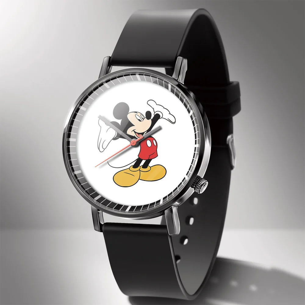 Disney Mickey Minnie Mouse Girl  Boy Children's Kids Watch Women Cute Male Female Couple Wrist Watches Birthday Gifts