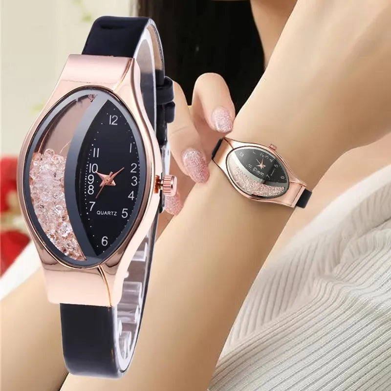 Fashion Women Watch Luxury Brand Ladies Clock Watches Pu Leather Wristwatch Women Watch Gift Montre Femme