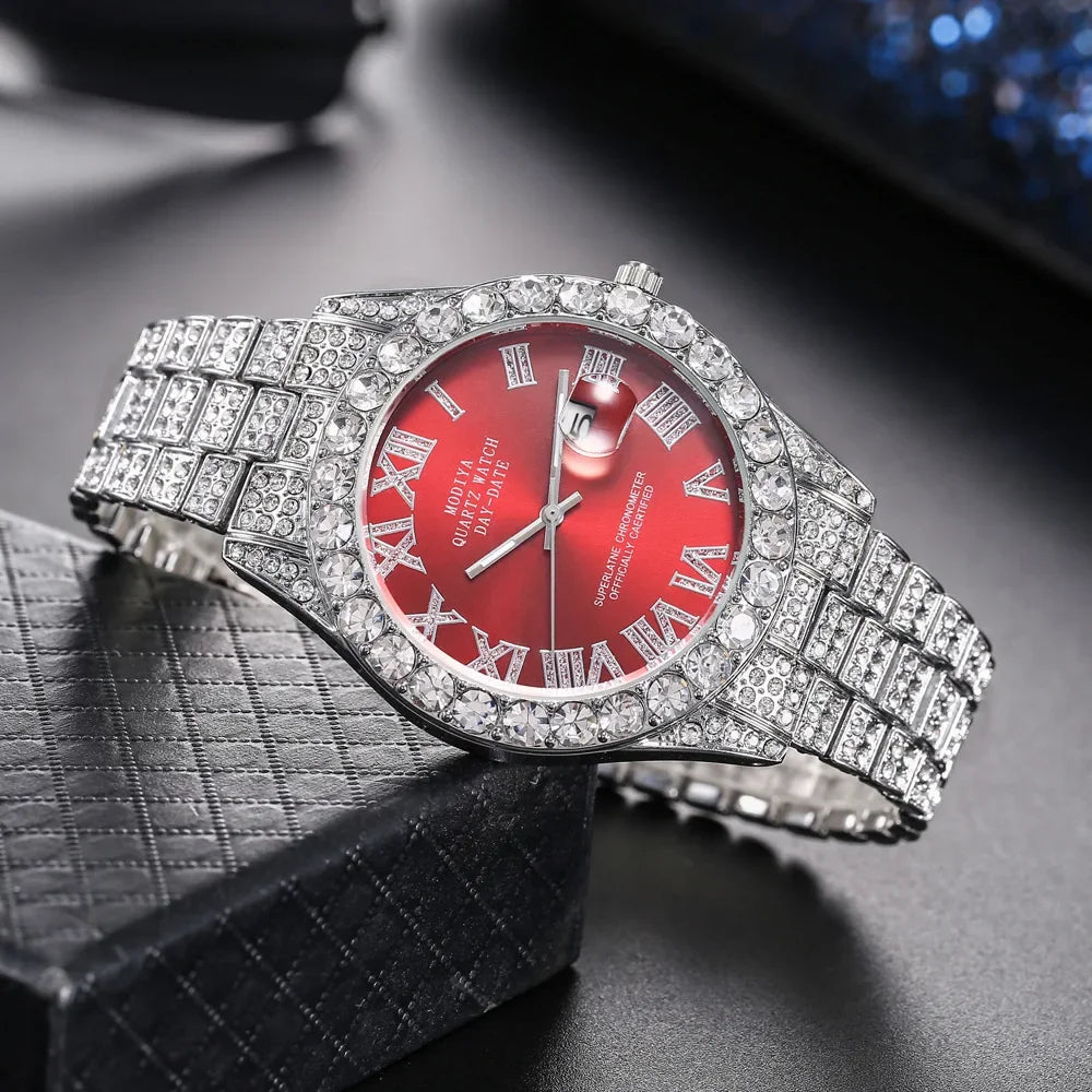 Hip Hop Diamond Bling Watch Men Gold Color Men’s Quartz Watches Luxury Male Clock Relogio Masculino Dropshipping Gifts