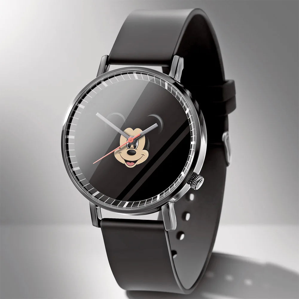 Disney Mickey Minnie Mouse Girl  Boy Children's Kids Watch Women Cute Male Female Couple Wrist Watches Birthday Gifts