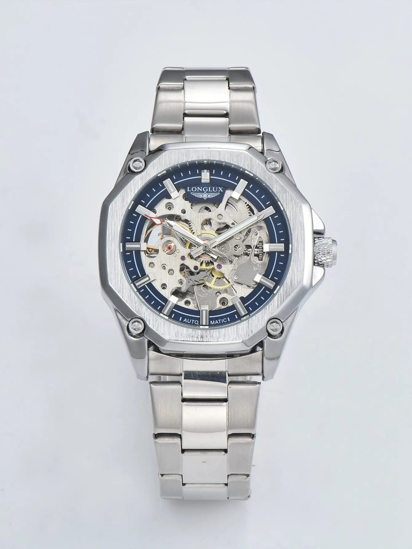 LONGLUX Men automatic mechanical watch luxury watches waterproof skeleton sport style fashion wholesale stainless steel gift